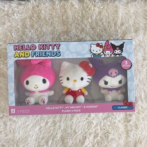 Hello Kitty‎ and Friends Plush 3 Pack: My Melody Kuromi Sanrio Jazwares NEW
